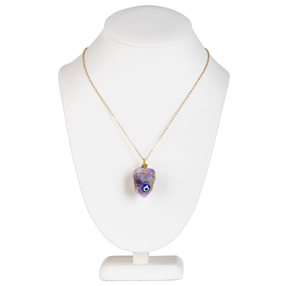 Evil Eye Amethyst Necklace