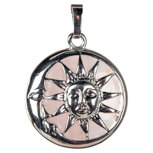 Rose Quartz Sun and Moon Necklace